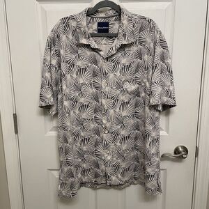 Tommy Bahama Mens 2XL Button Down Polo Shirt Seashells 100% Silk
